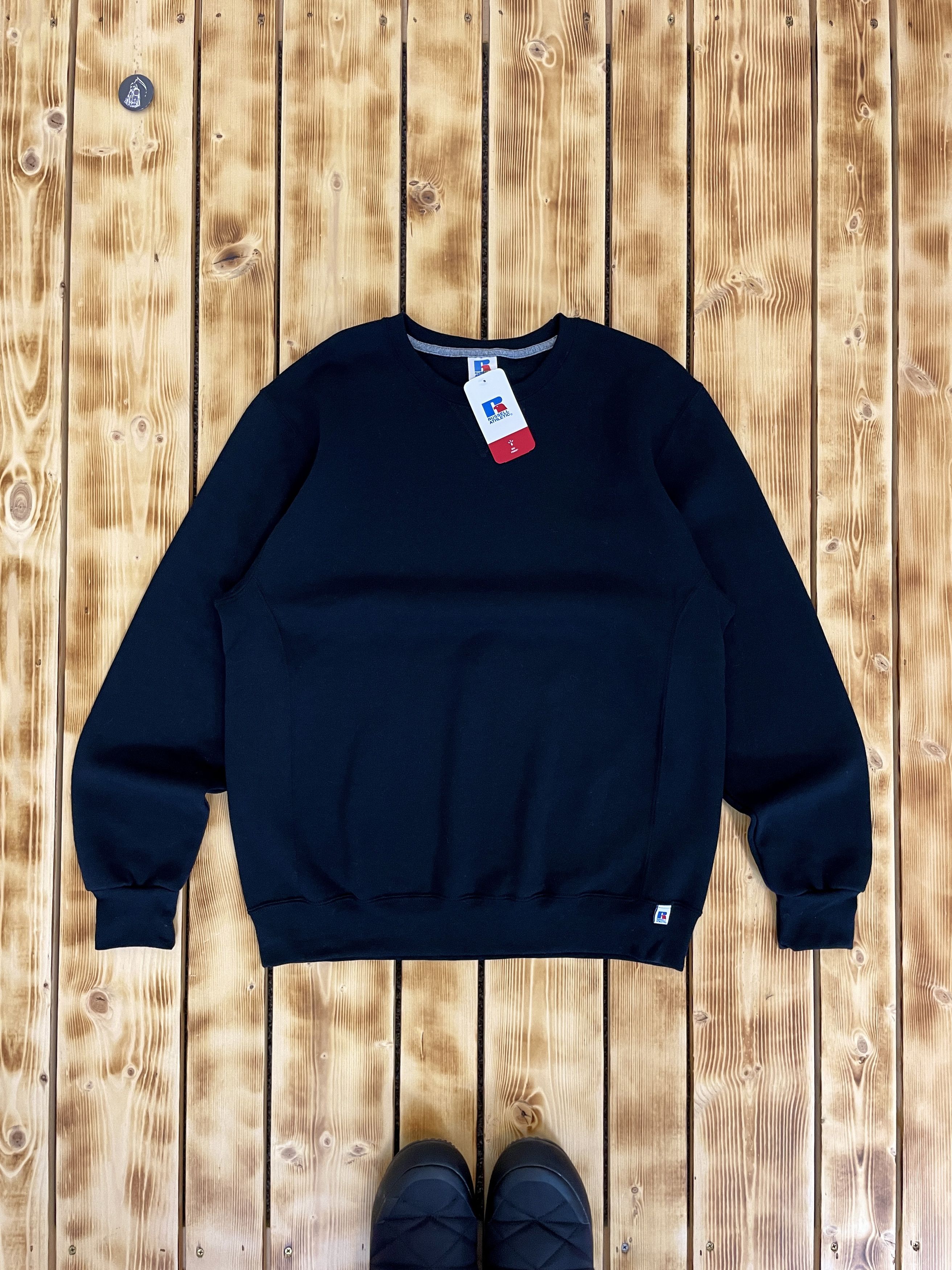 Russell Athletic NEW Russell Athletic Y2K Blank Sweatshirt Black Size US L / EU 52-54 / 3 - 1 Thumbnail