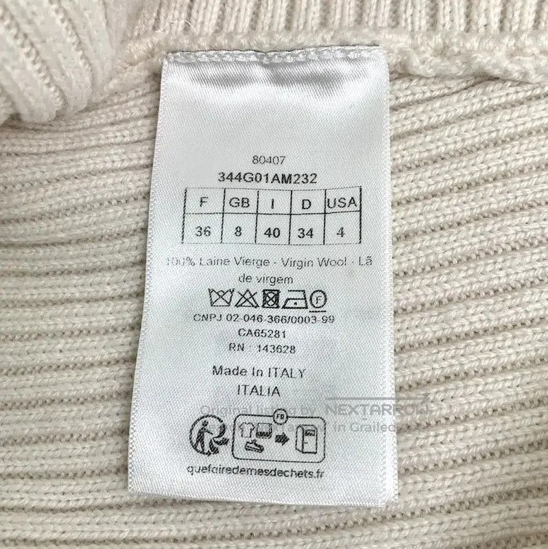 Dior Dior White Ribbed Wool Cardigan for Women . Size XS / US 0-2 / IT 36-38 - 6 Thumbnail