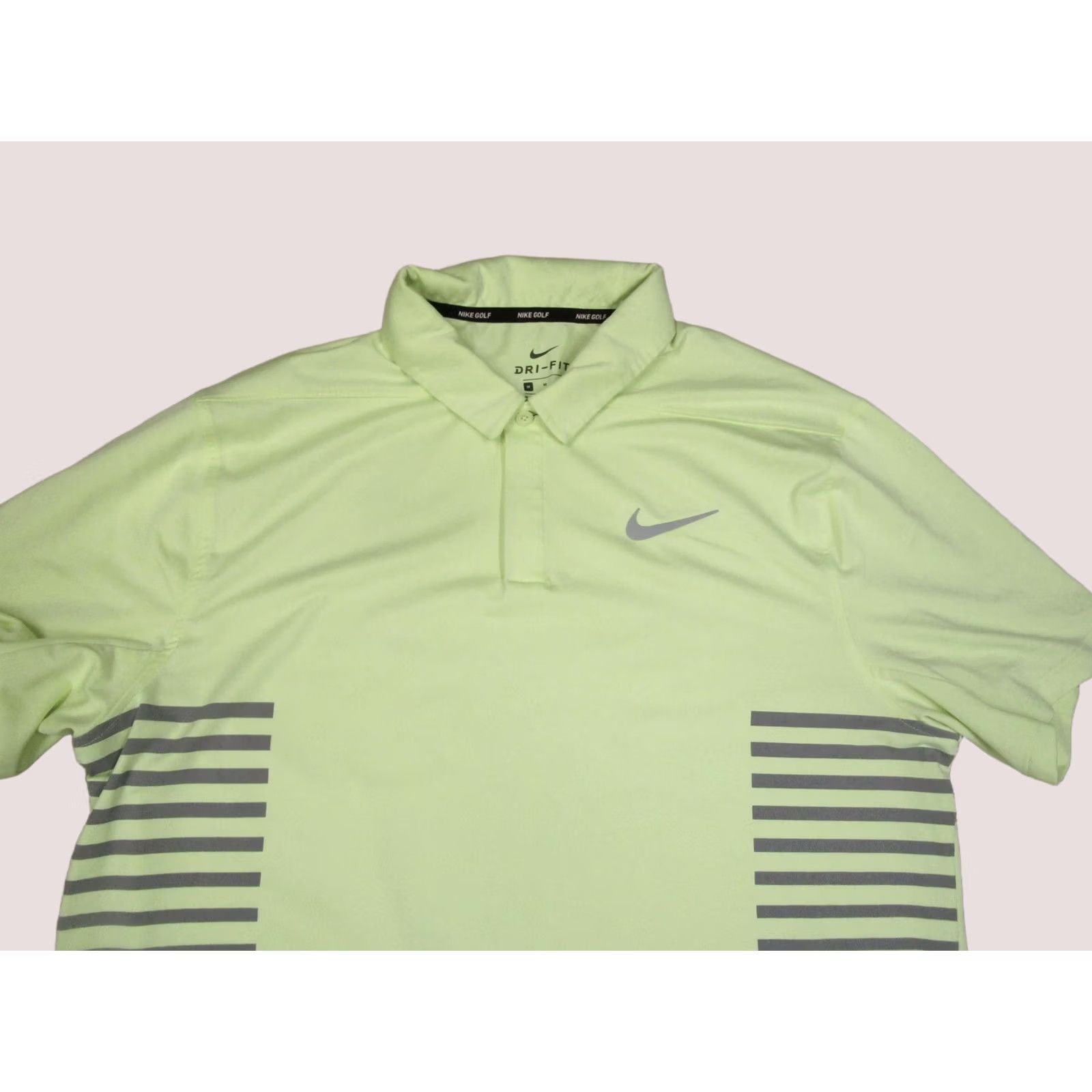 Nike Nike Dri-FIT Polo Shirt Golf Mens Medium Yellow Neon Side Stripe Performance Size US M / EU 48-50 / 2 - 1 Thumbnail