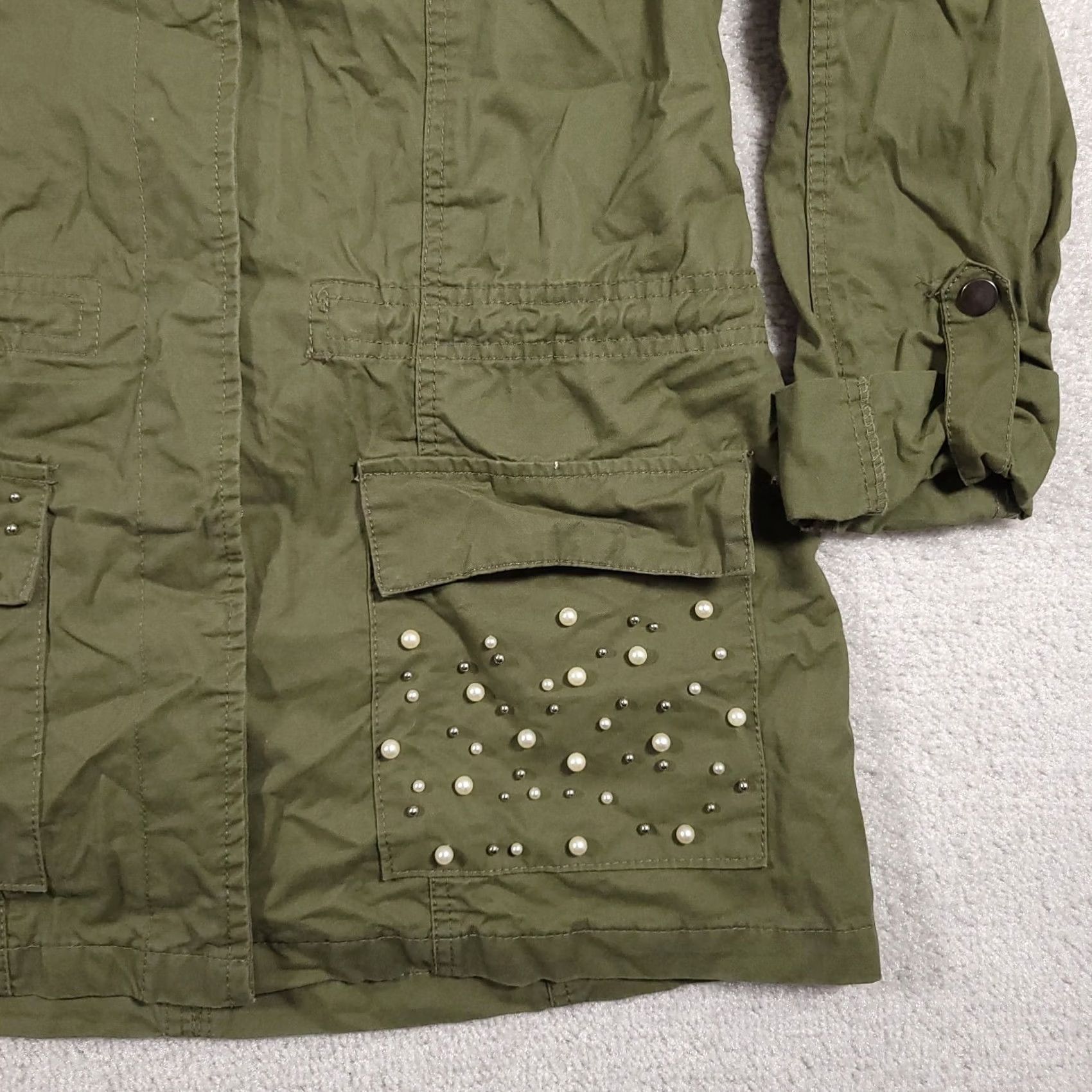 Vintage Ashley by 26 International Downtown Collection Army Jacket Green Women's L Pearl Jacket Size L / US 10 / IT 46 - 5 Thumbnail