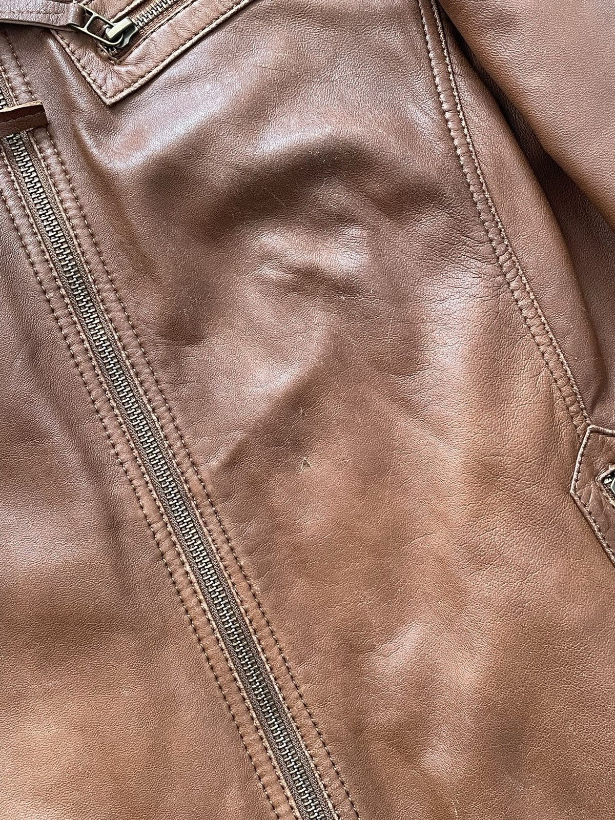 Vintage Brown Retro 90s Genuine Real Leater Bomber Punk Rock Metal Size US M / EU 48-50 / 2 - 5 Thumbnail