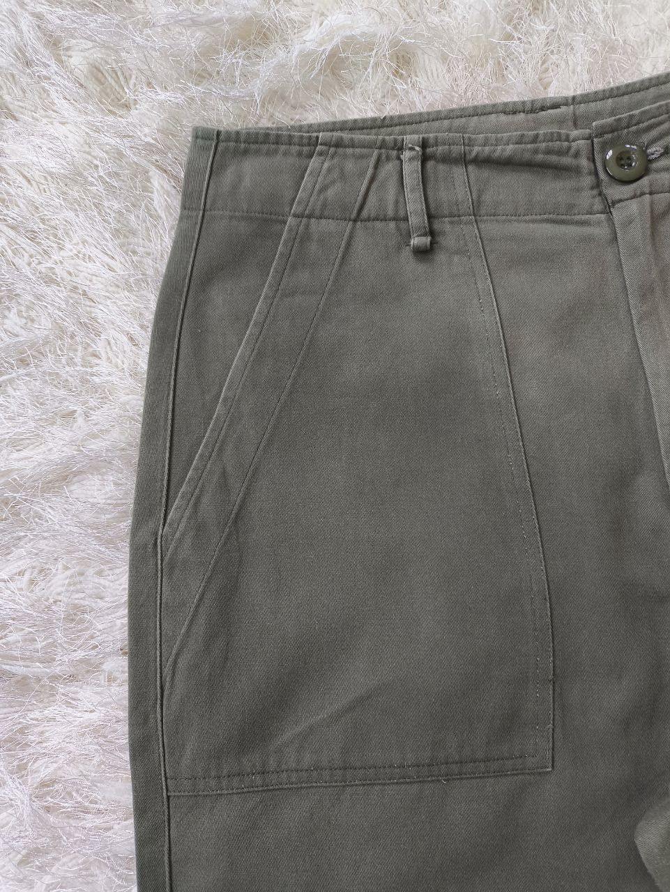 Japanese Brand ADAPT RETAILING Japan Utility Rayon Olive Green Baker Pants Size US 31 - 5 Thumbnail