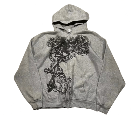 Other Fashion Punk Y2K Goth Grunge Skull Cross Hat Hoodies Size US XL / EU 56 / 4 - 3 Thumbnail