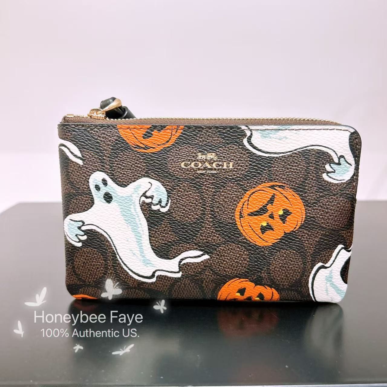 Coach Corner Zip Wristlet In Signature Canvas With Halloween CCL21 Size ONE SIZE - 2 Thumbnail