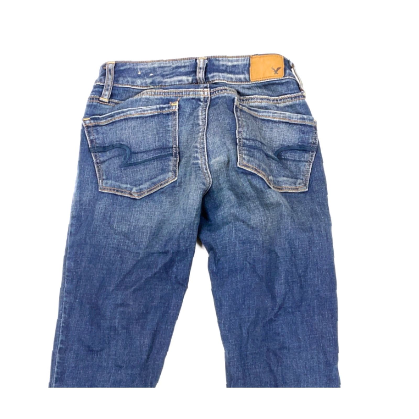 American Eagle Outfitters American Eagle Outfitters Jeans Skinny Womens 00 Blue Denim Stretch 5-Pocket Design Slim Fit Inseam 29 in Low Rise 6.5-8.5 in Distressed Size 24" / US 00 / IT 34 - 3 Thumbnail