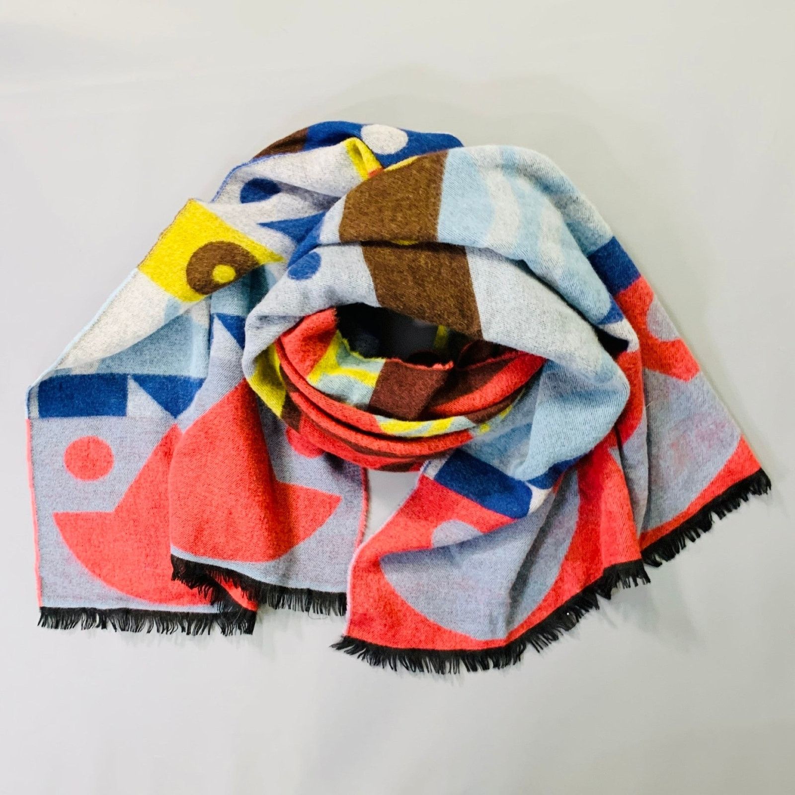 Walter Van Beirendonck WALTER VAN BEIRENDONCK AW16 Abstract Double Face Wool Scarf Size ONE SIZE - 2 Thumbnail