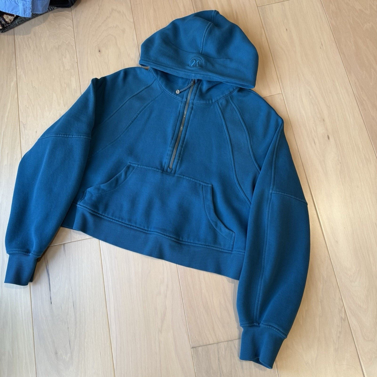 Lululemon Lululemon Scuba Half Zip Hoodie M/L Blue Hooded Fleece Size M / US 6-8 / IT 42-44 - 9 Thumbnail