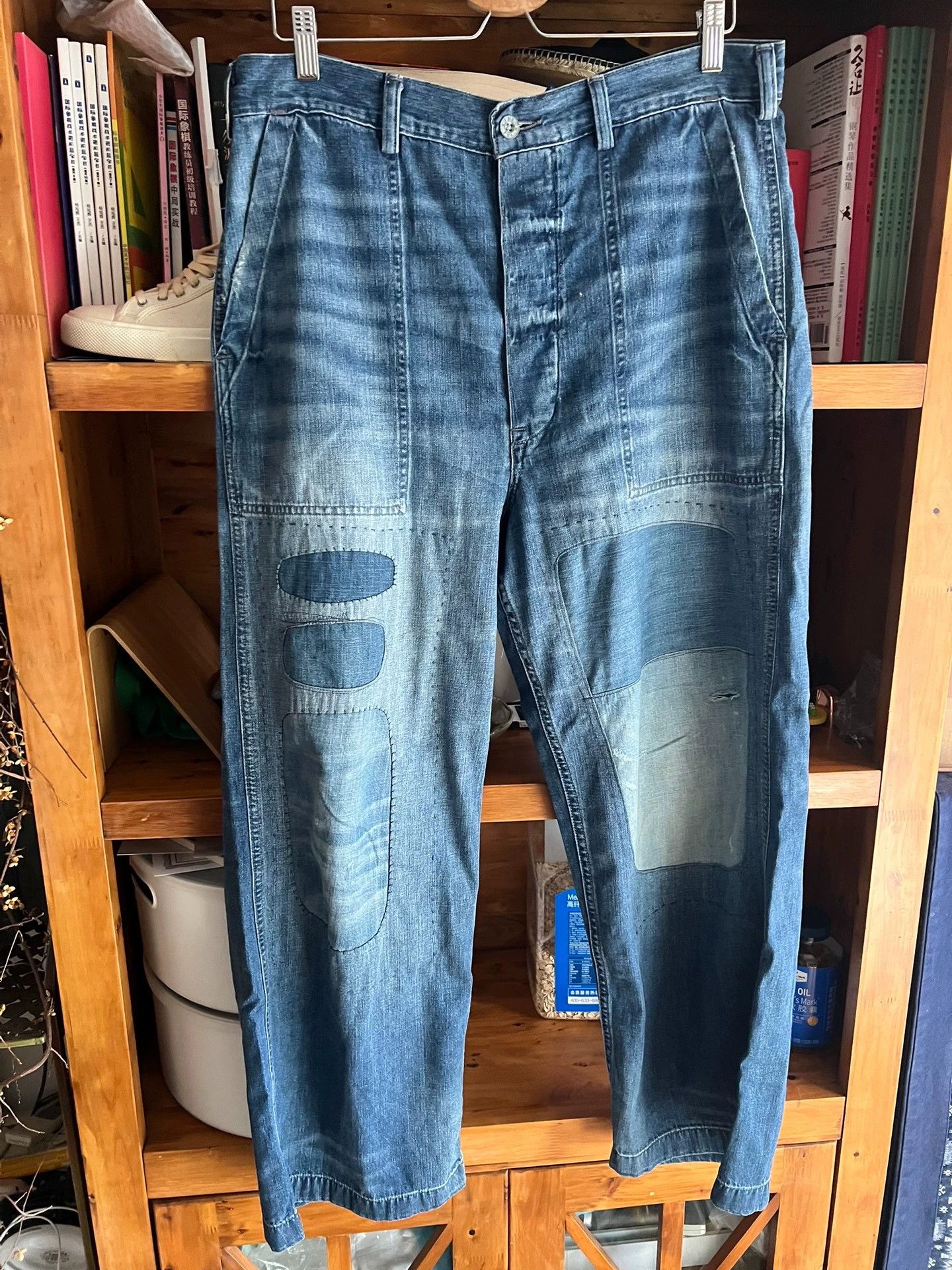 Polo Ralph Lauren RRL Vintage Distressed Patched Baggy Jeans 32W32L Size US 32 / EU 48 - 3 Thumbnail