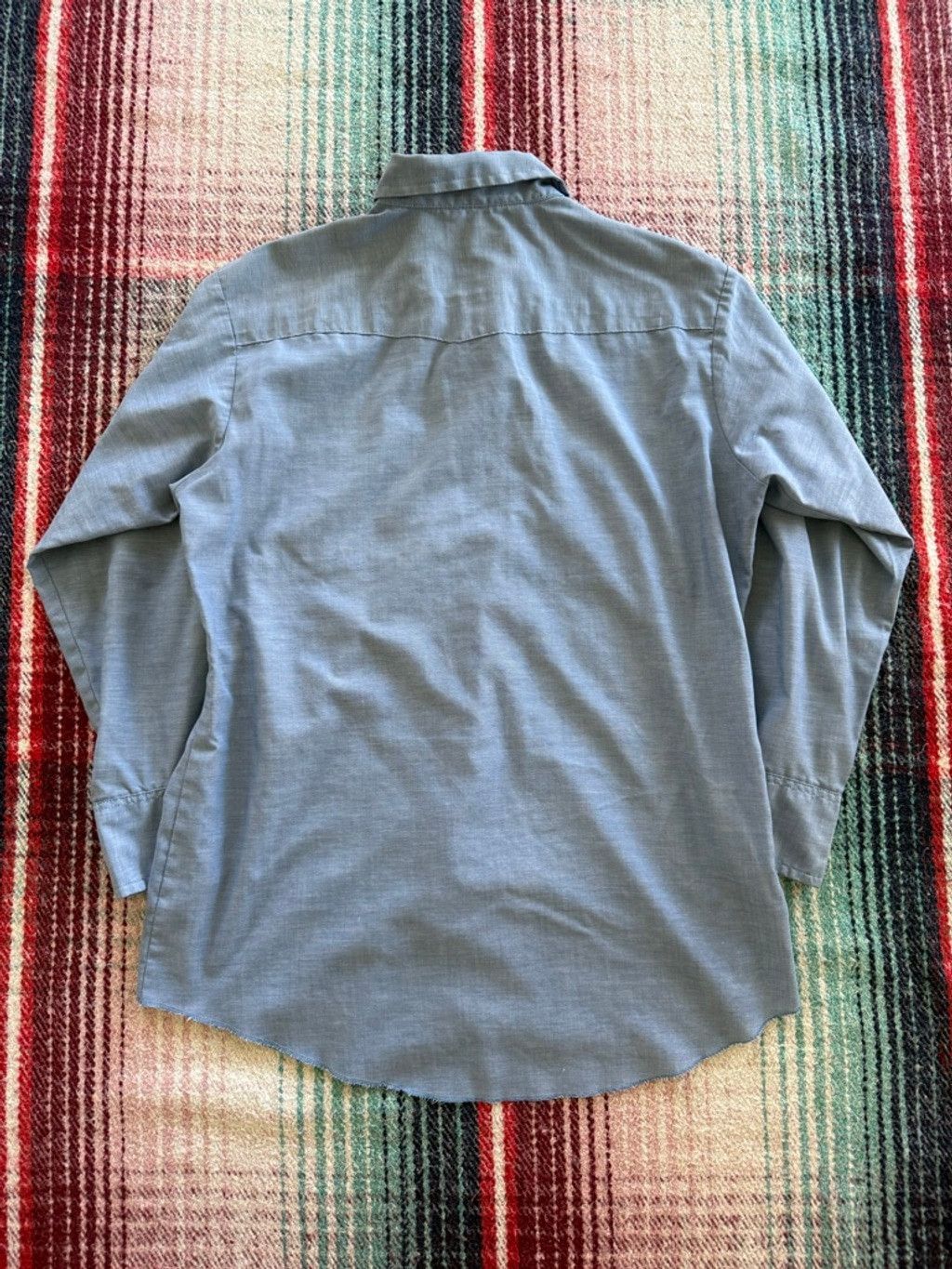 Vintage 70s Washington Dee Cee Sawtooth Pearl Snap Chambray Shirt XL Size US XL / EU 56 / 4 - 3 Thumbnail