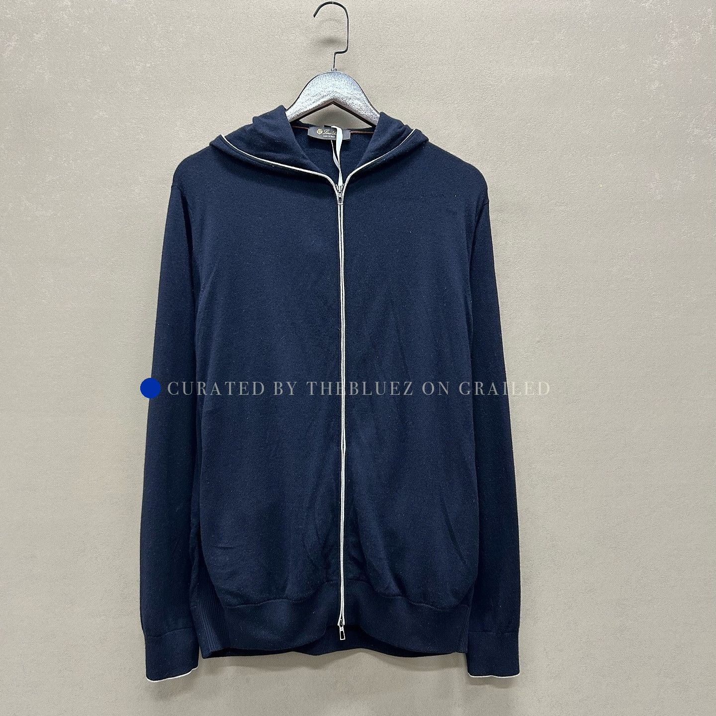 Loro Piana Blue Zip-Up Hoodie, Size L Size US L / EU 52-54 / 3 - 1 Thumbnail