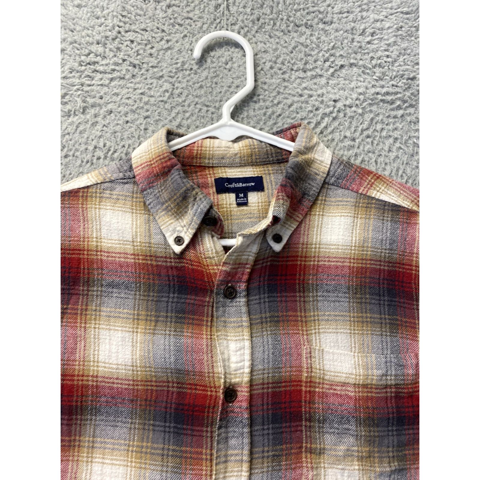 Croft & Barrow Croft & Barrow Flannel Shirt Button-Up Men's Medium Multicolor Plaid Long Sleeve Classic Size US M / EU 48-50 / 2 - 3 Thumbnail