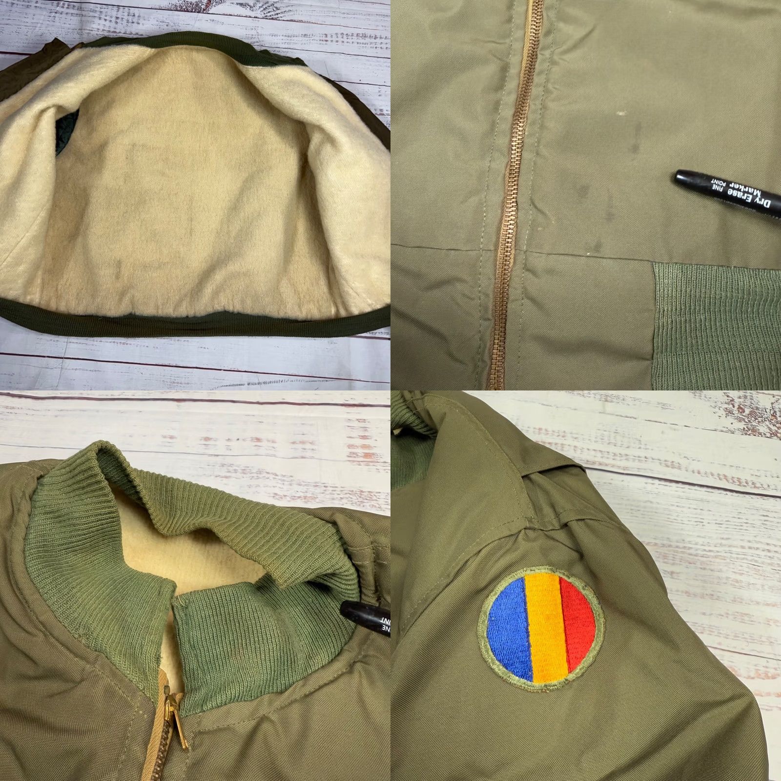 Vintage VINTAGE Military Wool Lined Nylon Bomber Jacket M Green Mens Jacket Zip Size US M / EU 48-50 / 2 - 8 Thumbnail