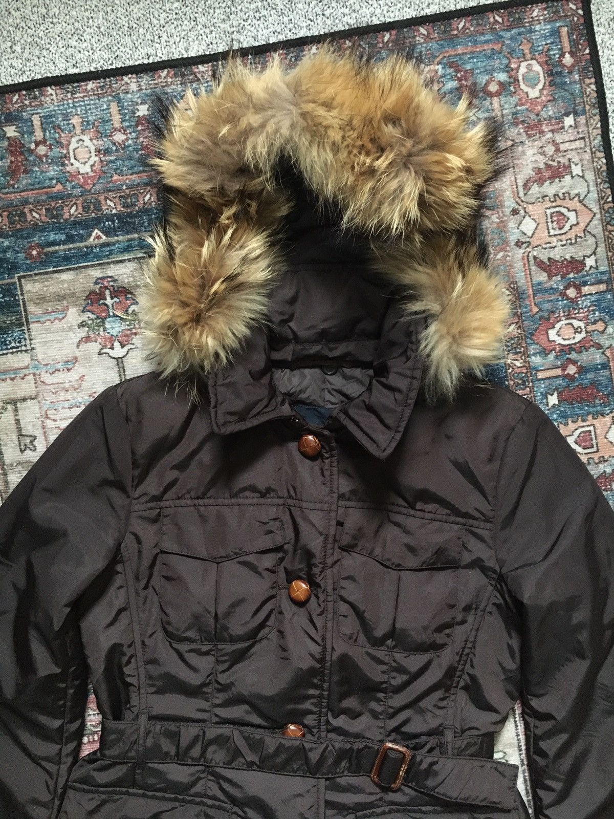 Designer × Max Mara × Weekend Max Mara Max Mara Raccoon Fur Down Jacket Size XS / US 0-2 / IT 36-38 - 3 Thumbnail