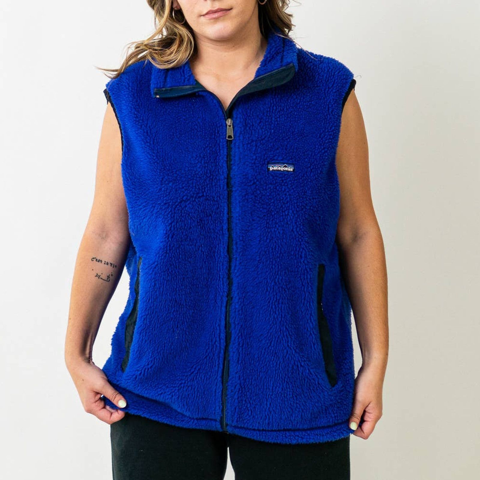 Image of 1996 Patagonia Retro-X Fleece Vest - Blueberry & Spruce, Men's (Size XL)