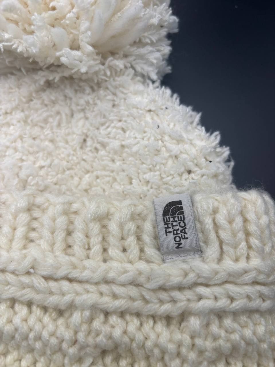 The North Face The North Face "Minna" Shaggy Cable Knit Beanie - Ivory Size ONE SIZE - 9 Thumbnail