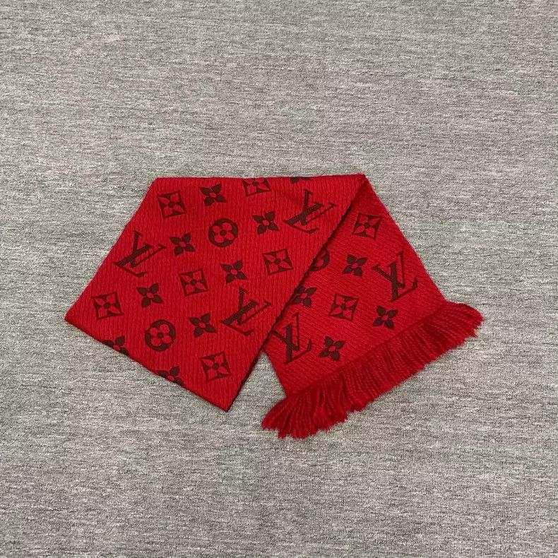 Louis Vuitton Louis Vuitton Red presbyopic full print wool fringe scarf Size ONE SIZE - 9 Thumbnail