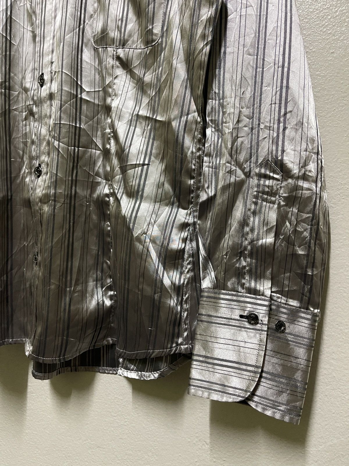 Japanese Brand × semanticdesign Semantic Design Silver Striped Shirt Size US L / EU 52-54 / 3 - 5 Thumbnail
