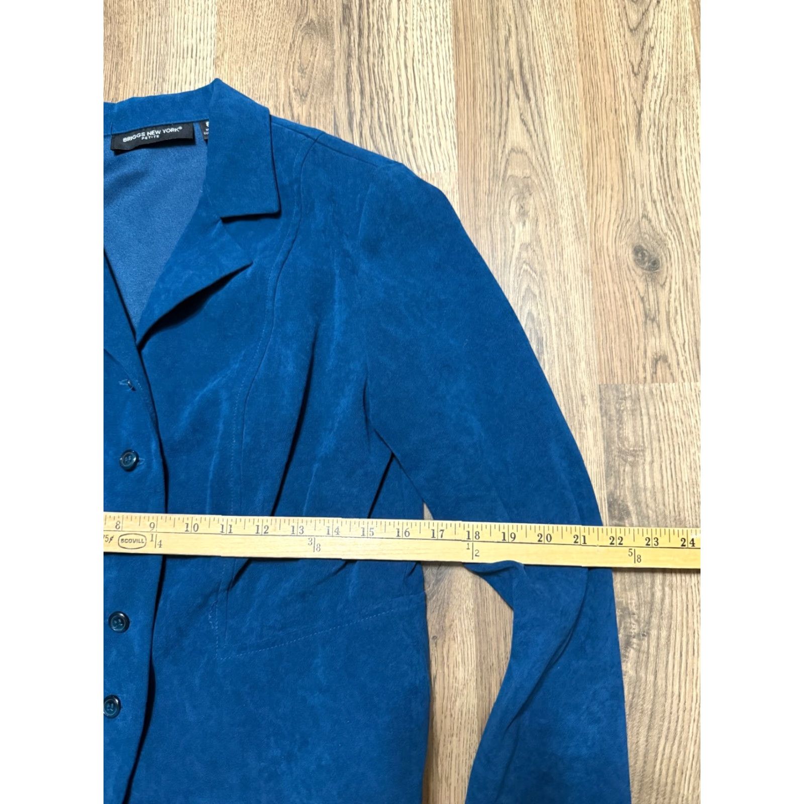 Vintage VINTAGE Briggs New York Jacket Womens 8 Petite Blue Blazer Padded Shoulders Button Up Size M / US 6-8 / IT 42-44 - 6 Thumbnail