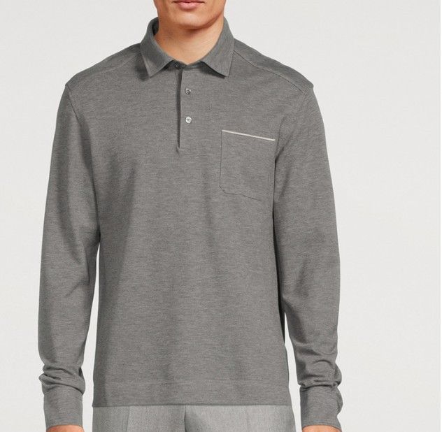 Z Zegna Zegna Long Sleeve Polo Shirt Size US M / EU 48-50 / 2 - 1 Thumbnail