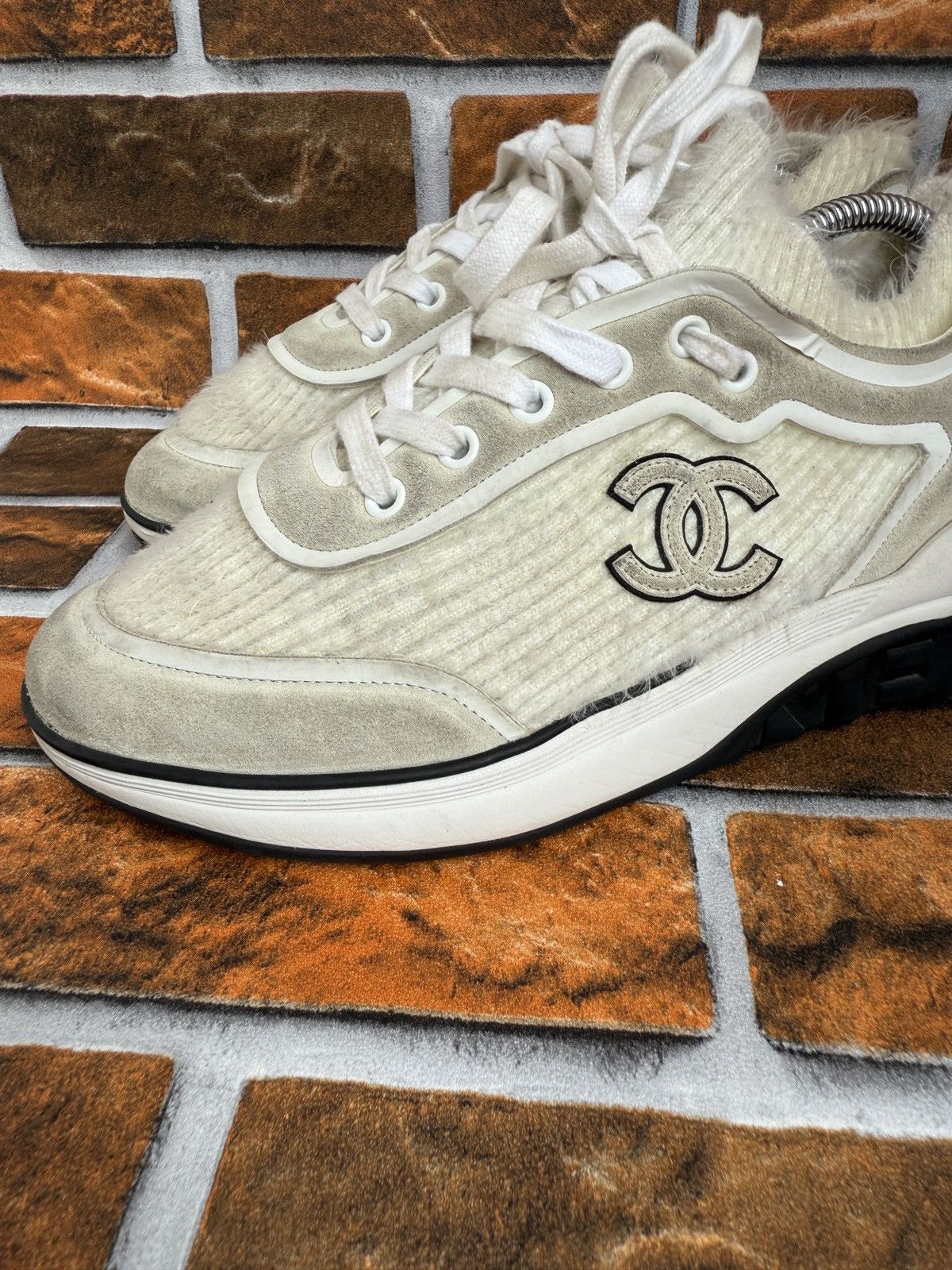 Chanel 🥶🔋 Suede Fabric Cc trainers Size US 8 / IT 38 - 2 Thumbnail