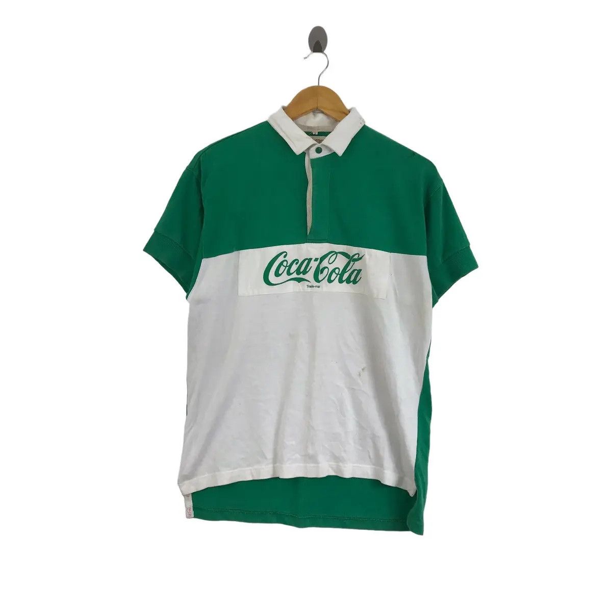 Coca Cola Vtg 1989 COCA COLA COKE Center Logo Rugby Polo Tee Shirt Size US S / EU 44-46 / 1 - 1 Thumbnail