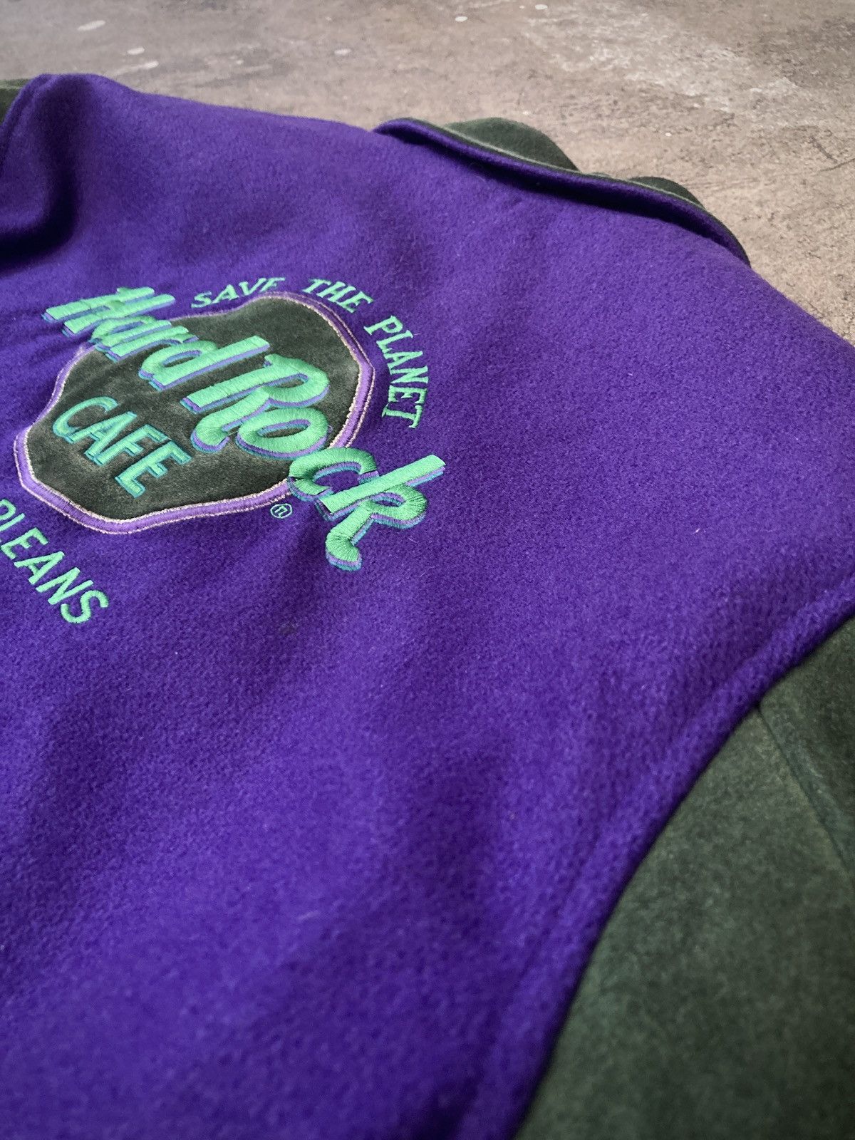 Hard Rock Cafe × Vintage Vintage 90s Hard Rock Café Leather & Wool Jacket Size US M / EU 48-50 / 2 - 15 Thumbnail