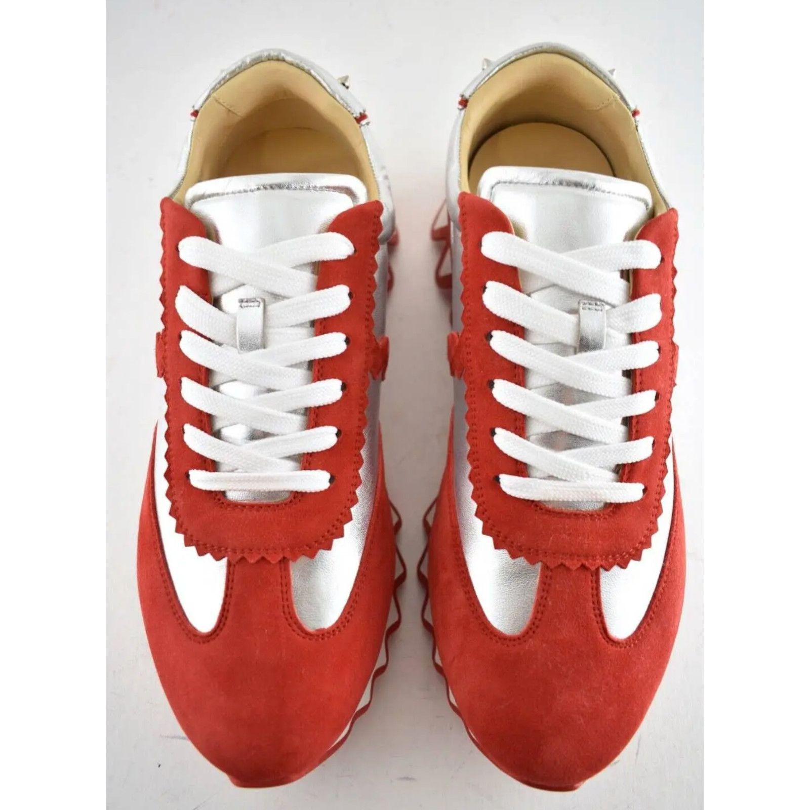 Christian Louboutin Christian Louboutin Mens Loubishark Flat Red Silver Platform Size US 11 / EU 44 - 7 Thumbnail