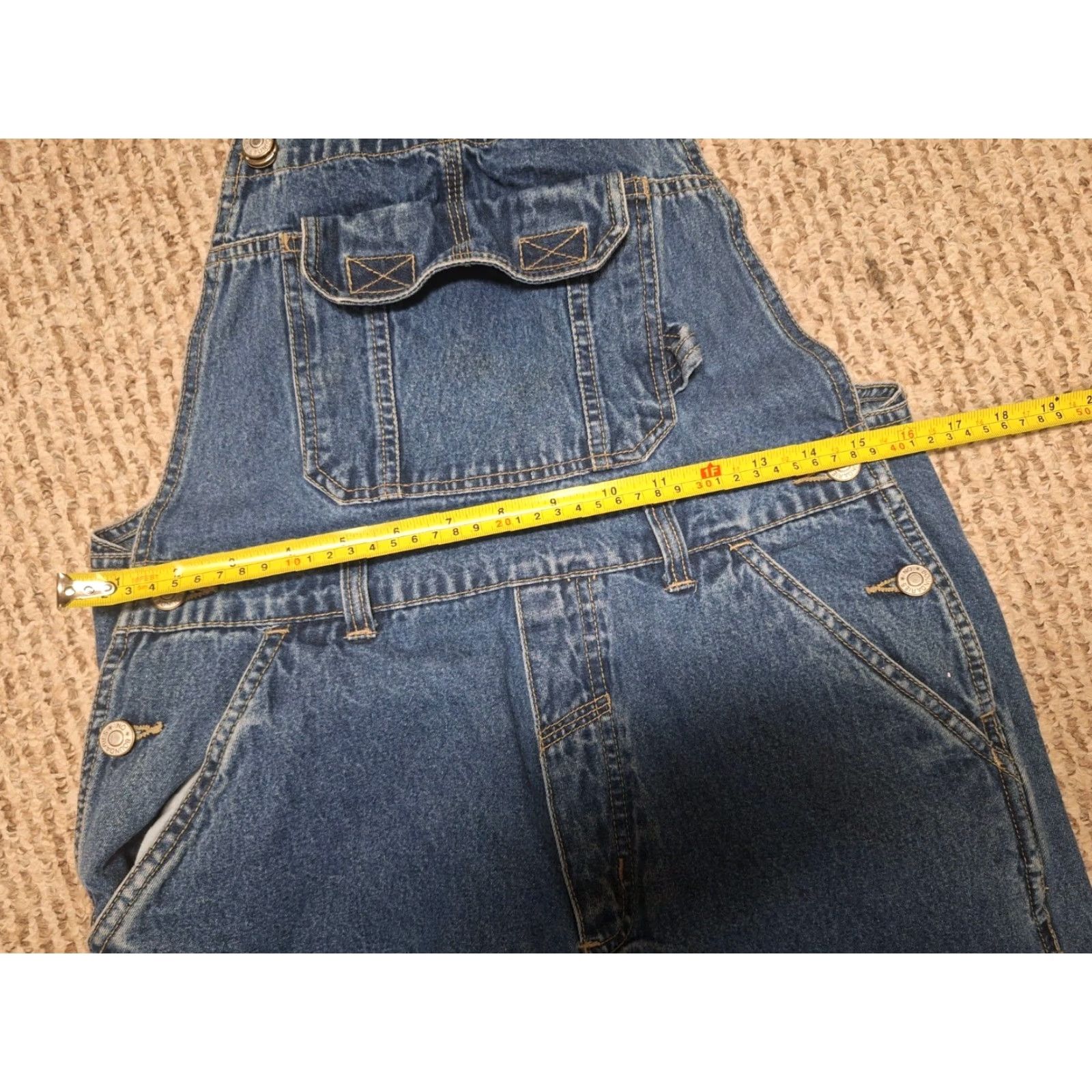 Vintage VINTAGE No Boundaries Denim Bib Overalls M Women Blue Regular Stitch: Flat Front, Straight Leg, 90s, Bohemian, Grunge, Retro, Southwestern Size 32" / US 10 / IT 46 - 5 Thumbnail