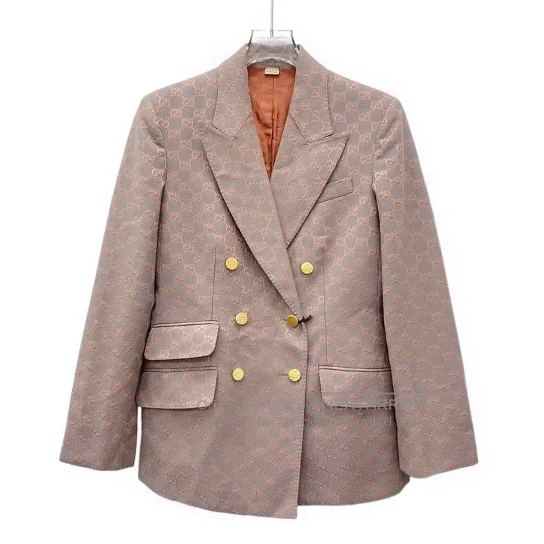 Gucci Gucci 23 light pink logo jacquard full print cotton lapel Size XS / US 0-2 / IT 36-38 - 1 Thumbnail