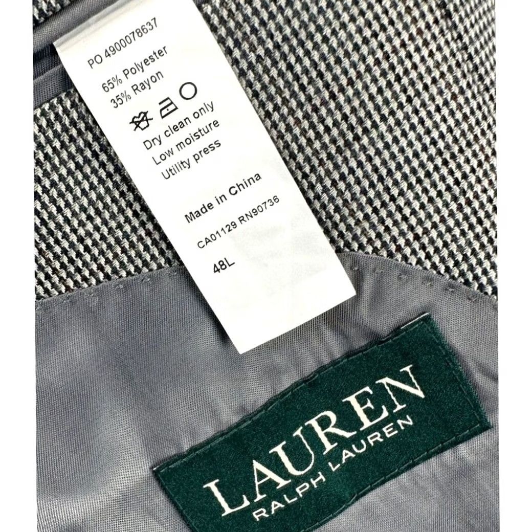 Ralph Lauren Lauren Ralph Lauren Blazer Mens 48L Grey Nailshead Tuxedo 2-Button Sport Coat Size 48R - 5 Thumbnail