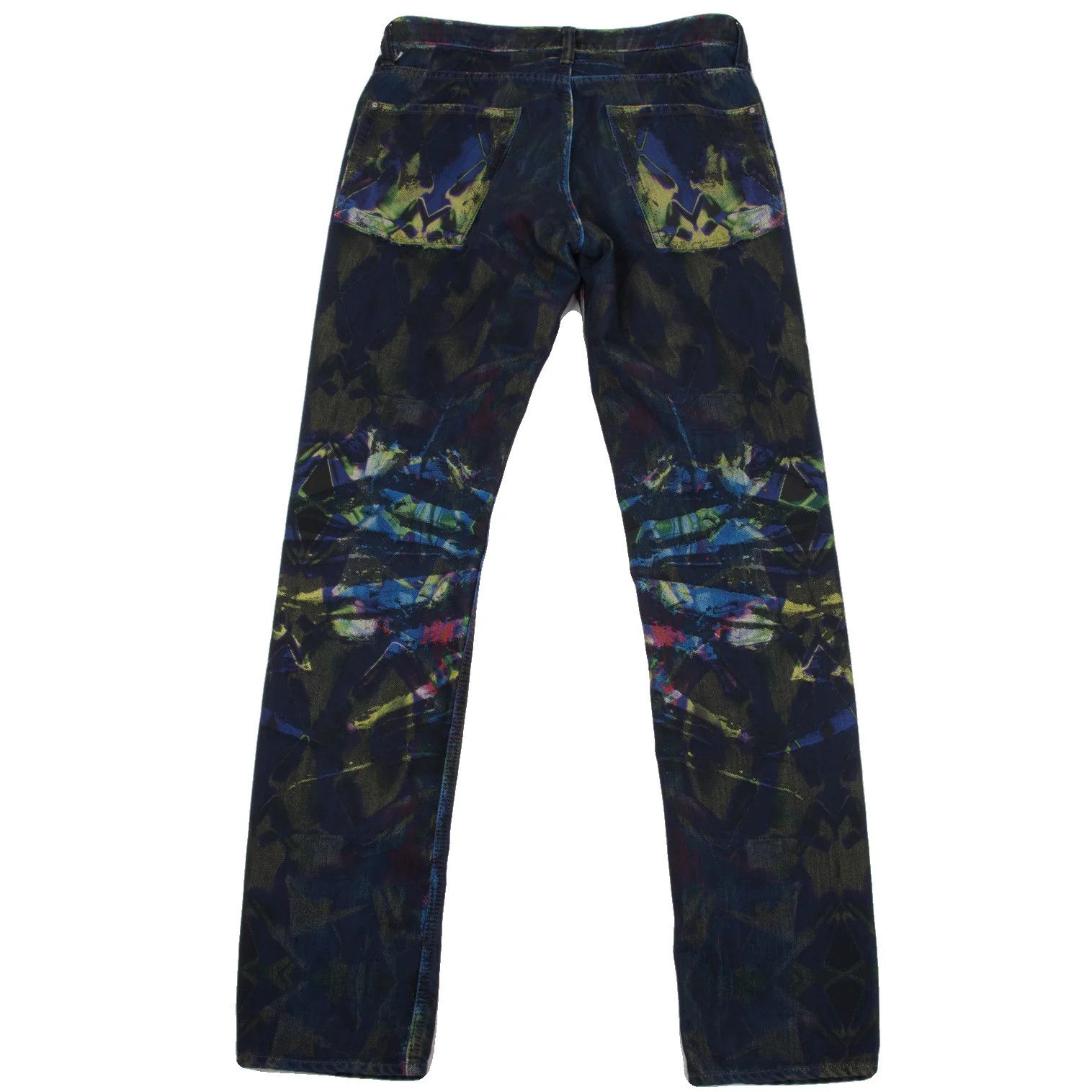 Issey Miyake Kaleidoscope Jacquard Washed Denim Pants in Blue Multi Size US 30 / EU 46 - 13 Thumbnail