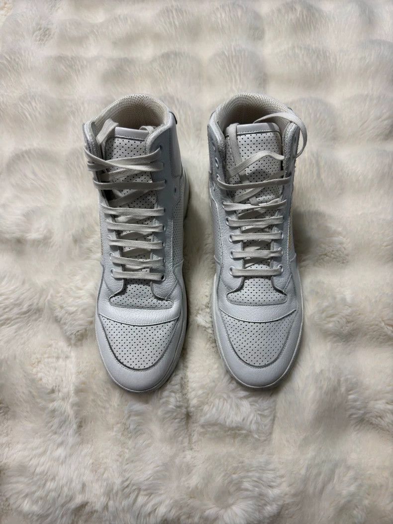 Saint Laurent Paris Saint Laurent Paris Pure white high-top board shoes sports Size US 8 / EU 41 - 4 Thumbnail