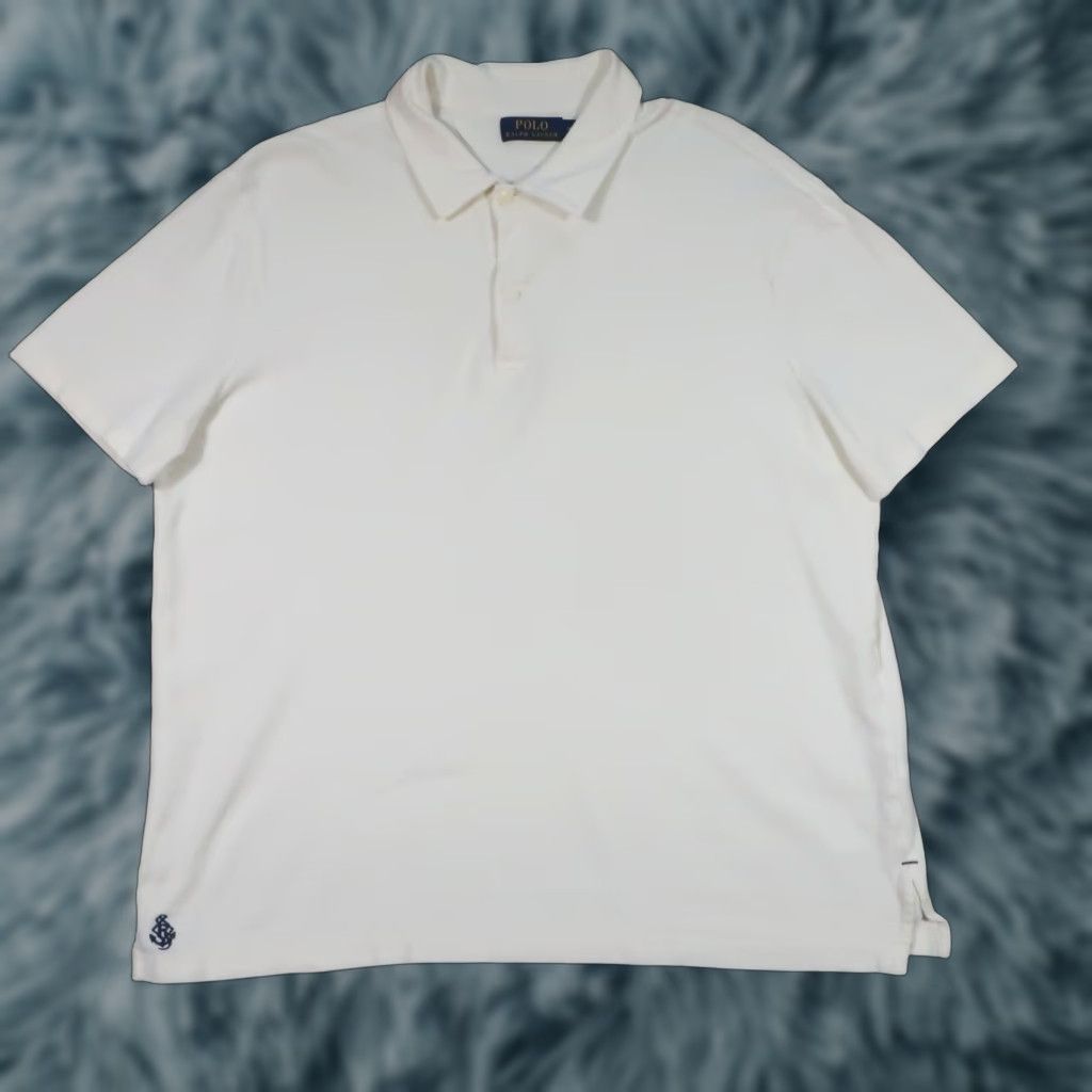 Polo Ralph Lauren Ralph Lauren Polo Shirt Large Mens Solid White Anchor Buttons Embroidered Crest Size US XL / EU 56 / 4 - 1 Thumbnail