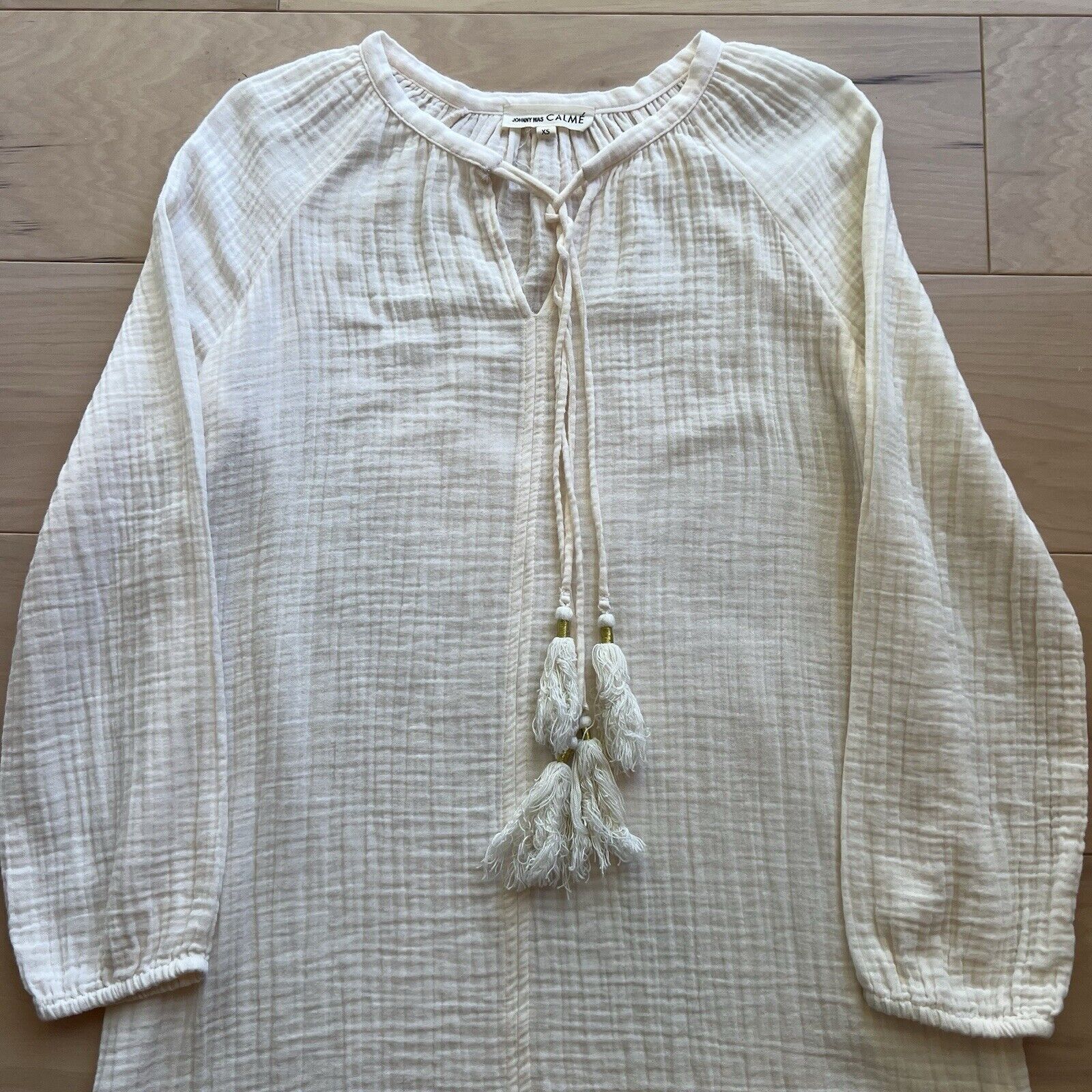 Johnny Was Johnny Was Calme Tunic Dress Women's XS Cream Soft Cotton Size XS / US 0-2 / IT 36-38 - 3 Thumbnail
