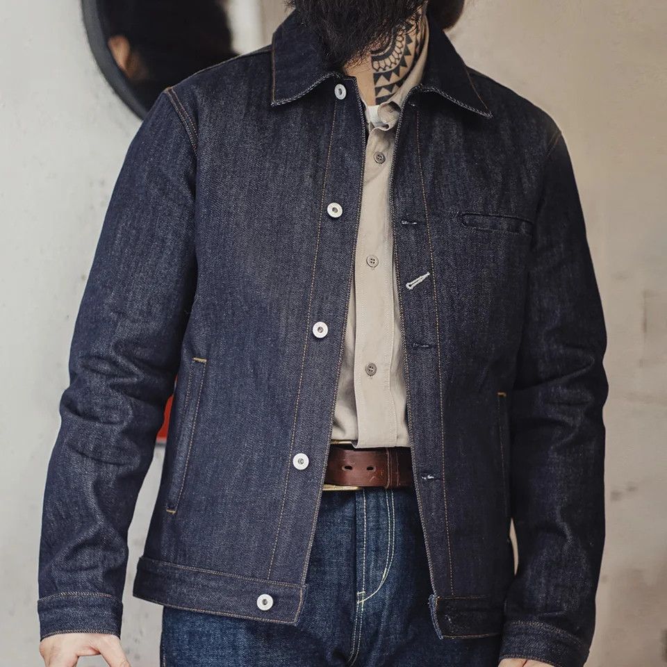 Japanese Brand Denim Jacket Heavyweight Blue Solid Color Size US M / EU 48-50 / 2 - 1 Thumbnail