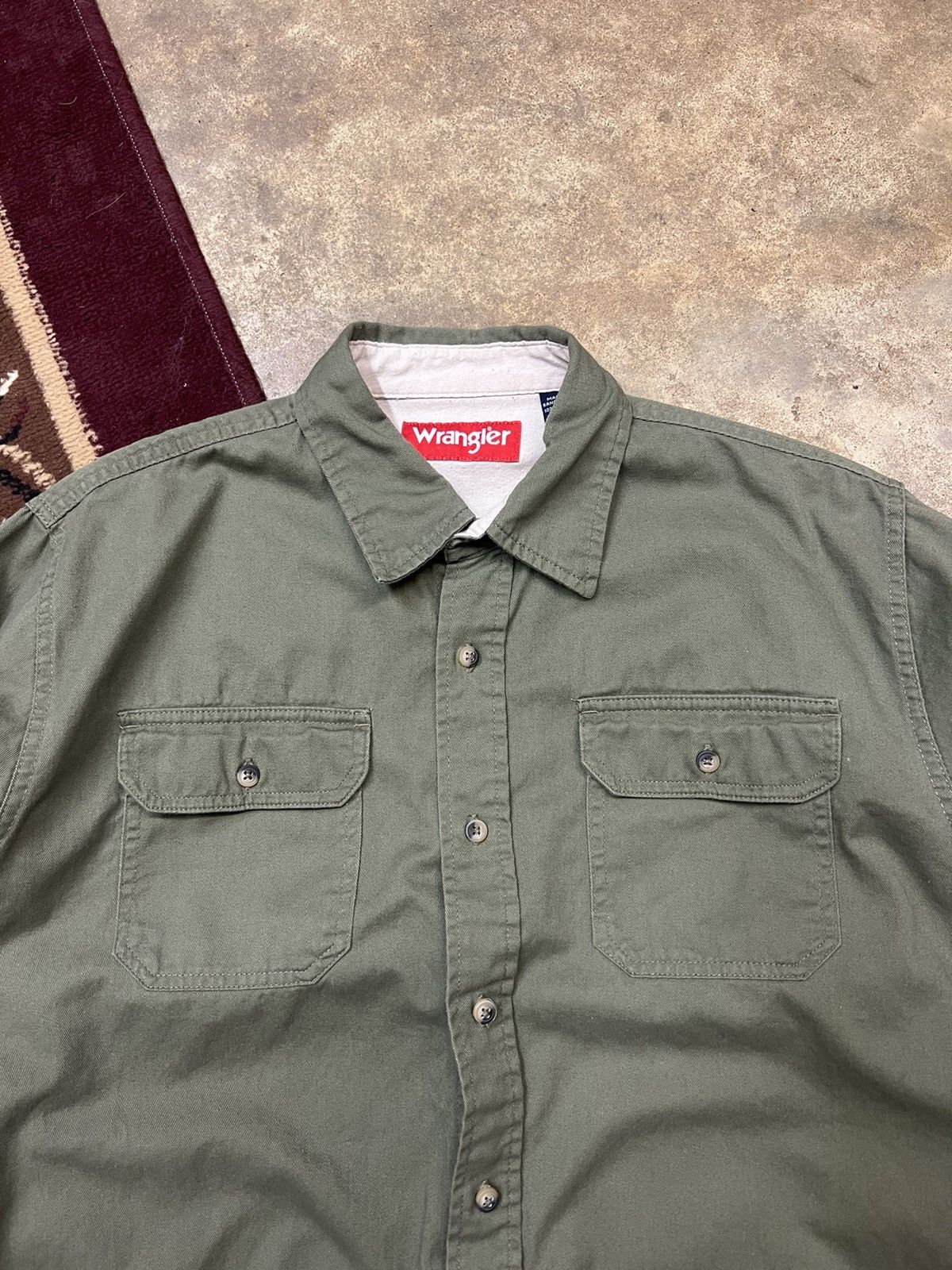 Vintage × Wrangler Y2K Wrangler Army Green Button Up Shirt Size US M / EU 48-50 / 2 - 2 Thumbnail