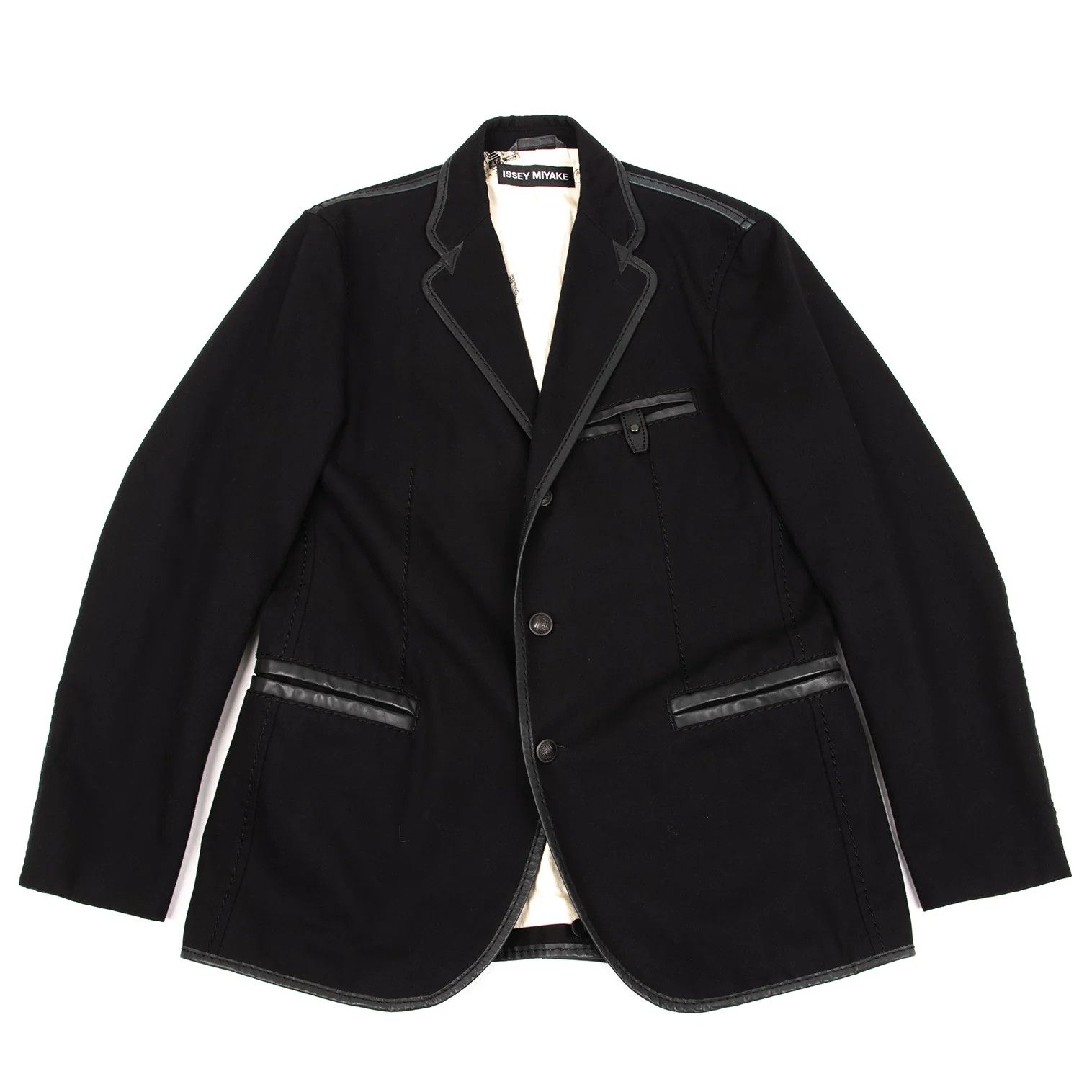 Issey Miyake Canvas Setup with Leather Piping in Black Size US M / EU 48-50 / 2 - 2 Thumbnail