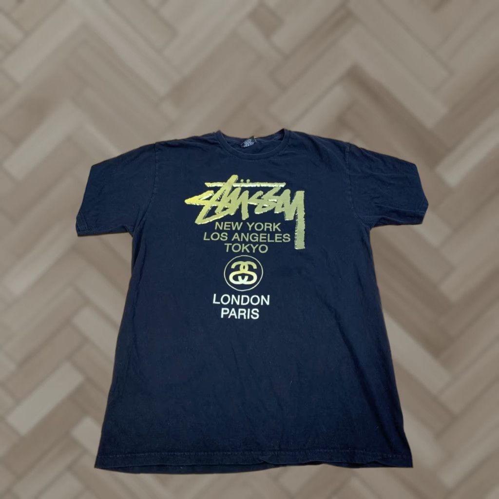 Logo 7 VINTAGE Stussy Shirt Mens M Black Logo Location Skate Y2K 12625 Size US M / EU 48-50 / 2 - 1 Thumbnail