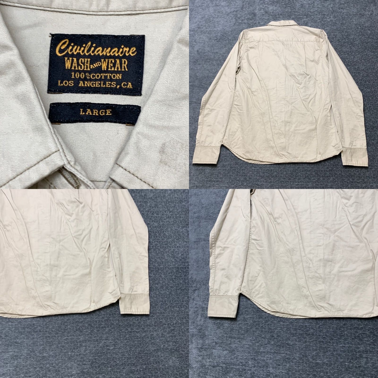 Epaulet Civilianaire Wash and Wear Officer Epaulet Shirt Womens L Gray Cotton Button Up Size L / US 10 / IT 46 - 8 Thumbnail