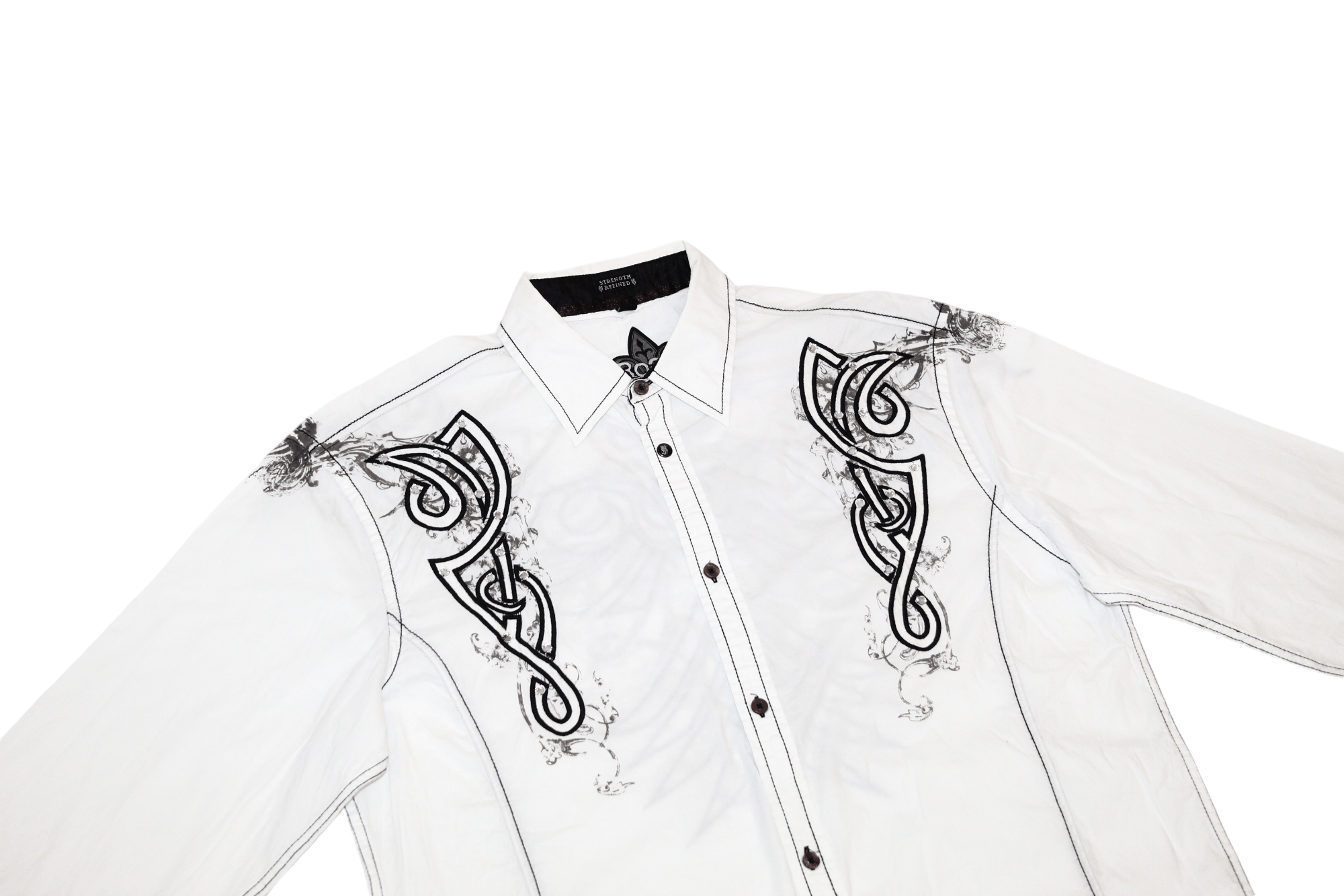 Roar ROAR Strength Refined Tribal Artwork Rhinestones Trim Shirt Size US L / EU 52-54 / 3 - 9 Thumbnail