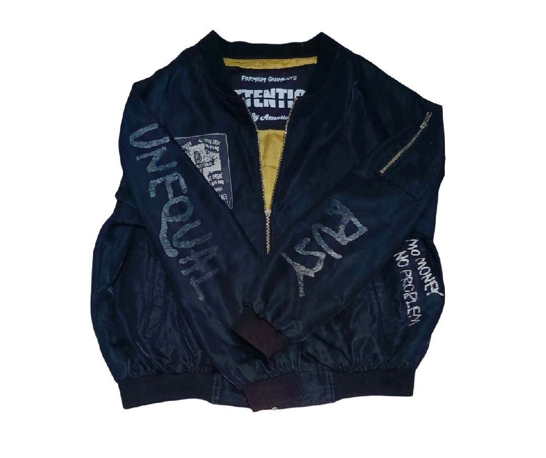 20471120 ATTENTION Destroyed ANARCHY GOTHIC PUNK BOMBER JACKET Size US M / EU 48-50 / 2 - 3 Thumbnail