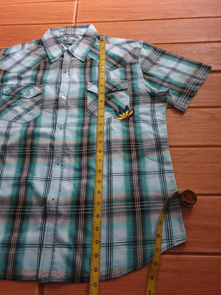 Japanese Brand Vache marijuana Bob marley style checkered shirt Size US L / EU 52-54 / 3 - 7 Thumbnail