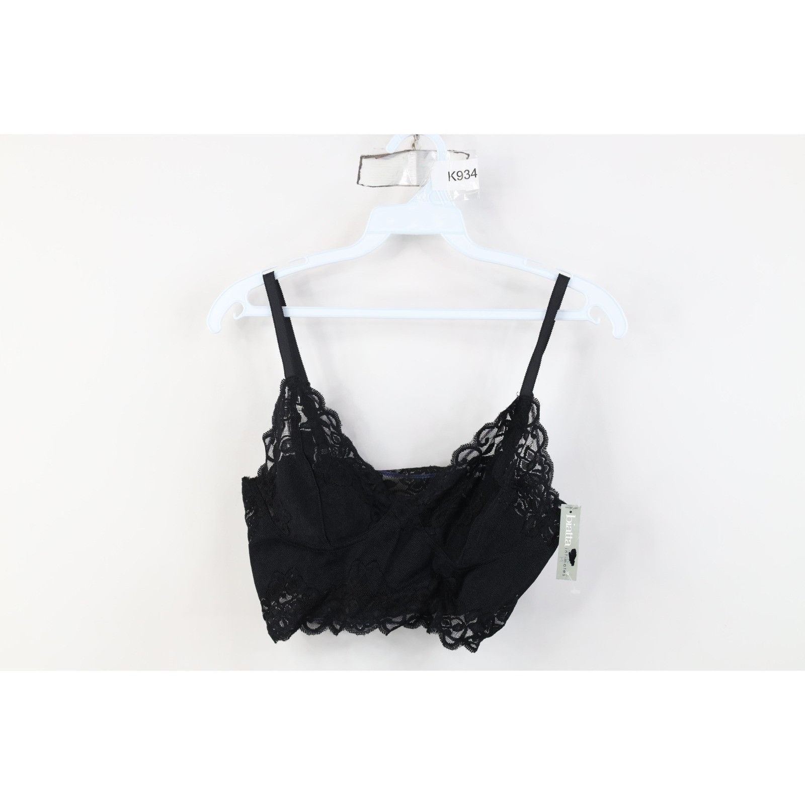 Vintage Deadstock Vintage 90s Streetwear Lace Bralette Bra Black Size ONE SIZE - 1 Thumbnail