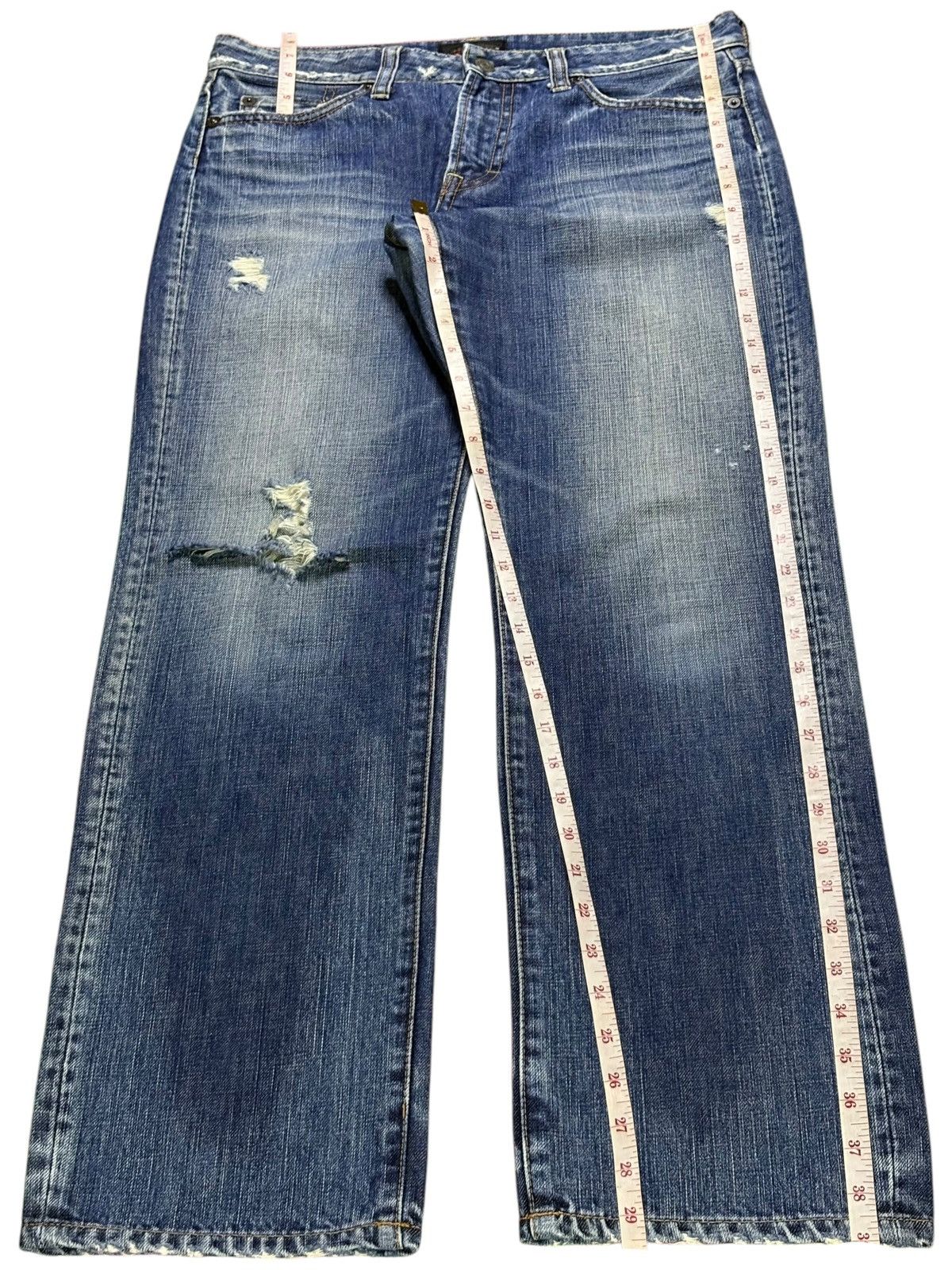 Japanese Brand Vintage Japanese Brand Faded Wash Distressed Ripped Jeans Size US 32 / EU 48 - 15 Thumbnail