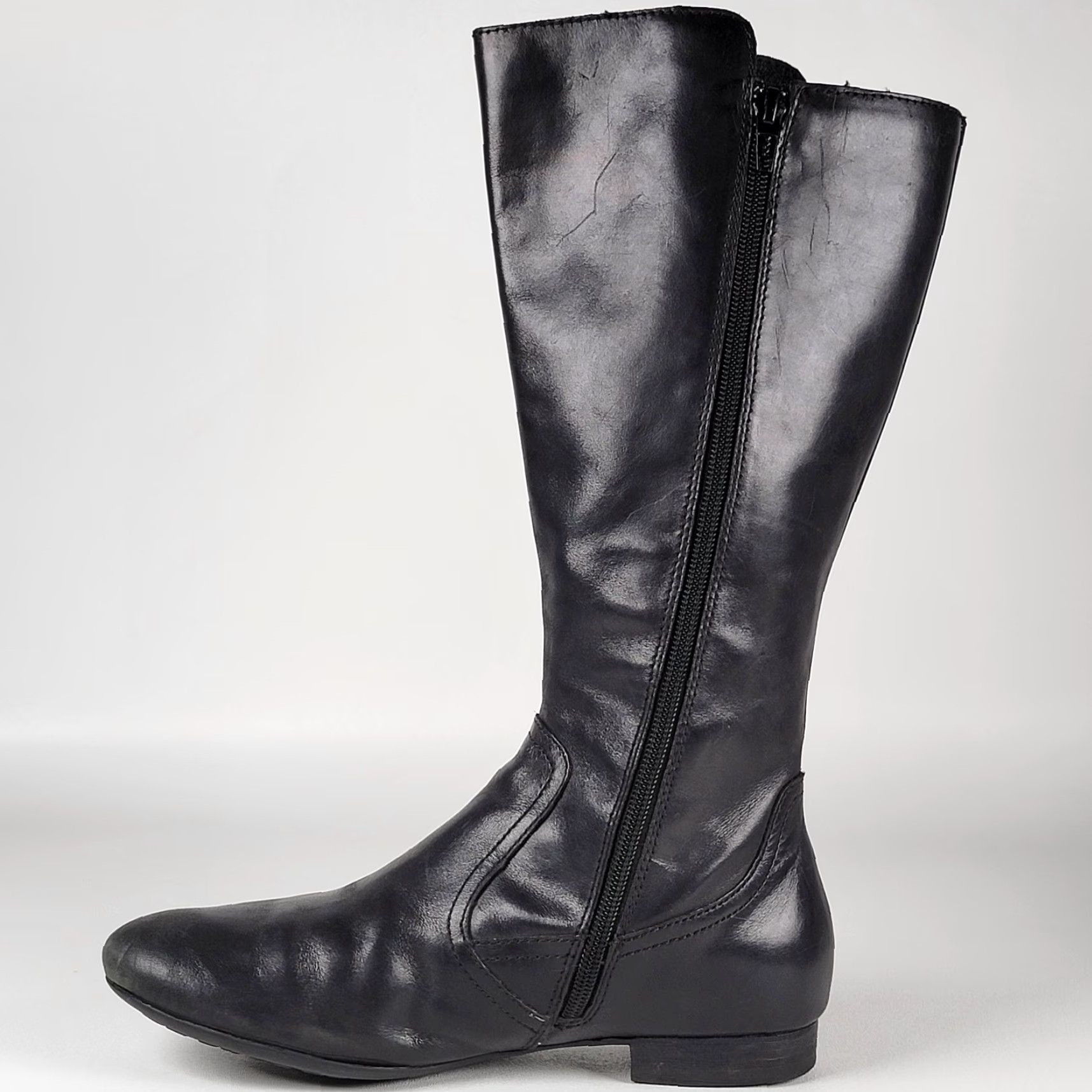 Born Born Women’s Boots Knee High Zipper Casual Black Leather Upper Women’s Size 6.5 M 6.5 Casual Boots Size US 7 / IT 37 - 5 Thumbnail