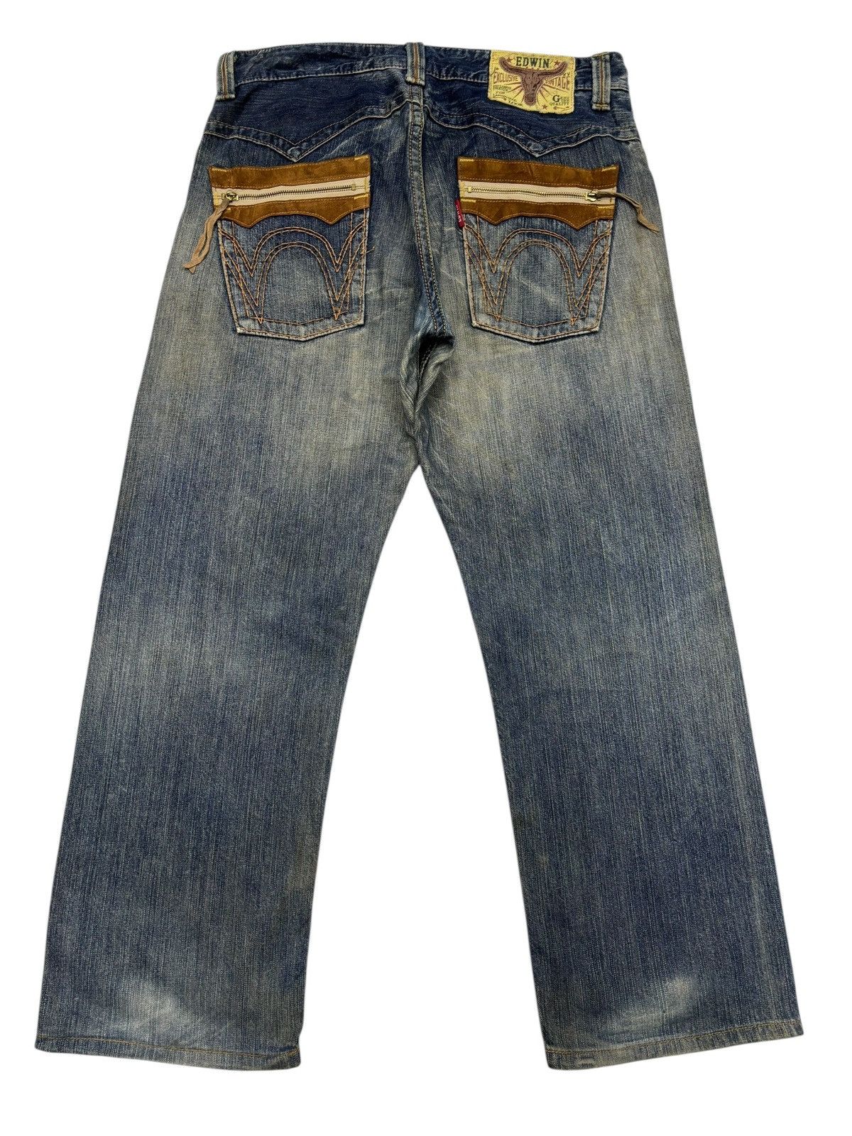 Kapital EDWIN COWBOY RUSTY MUD WASH BAGGY DISTRESSED DENIM JEANS Size US 36 / EU 52 - 8 Thumbnail