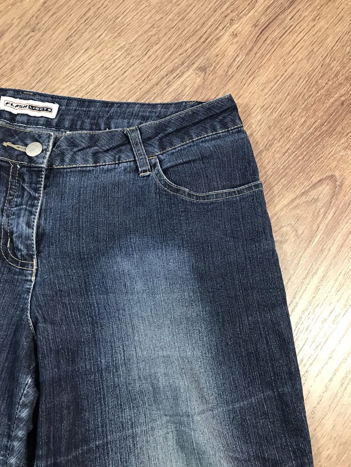 Japanese Brand Vintage Distressed Flared Jeans Size 34" / US 12 / IT 48 - 5 Thumbnail