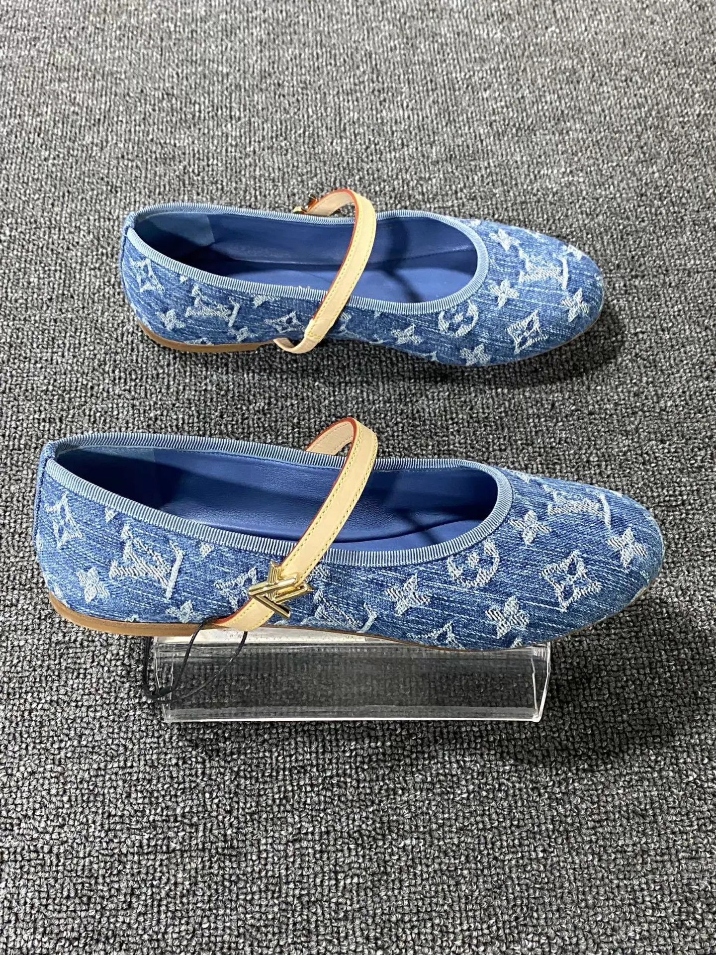 Louis Vuitton LV 25 New Denim Ballet Flats Women's 37 98N Size US 6.5 / IT 36.5 - 4 Thumbnail