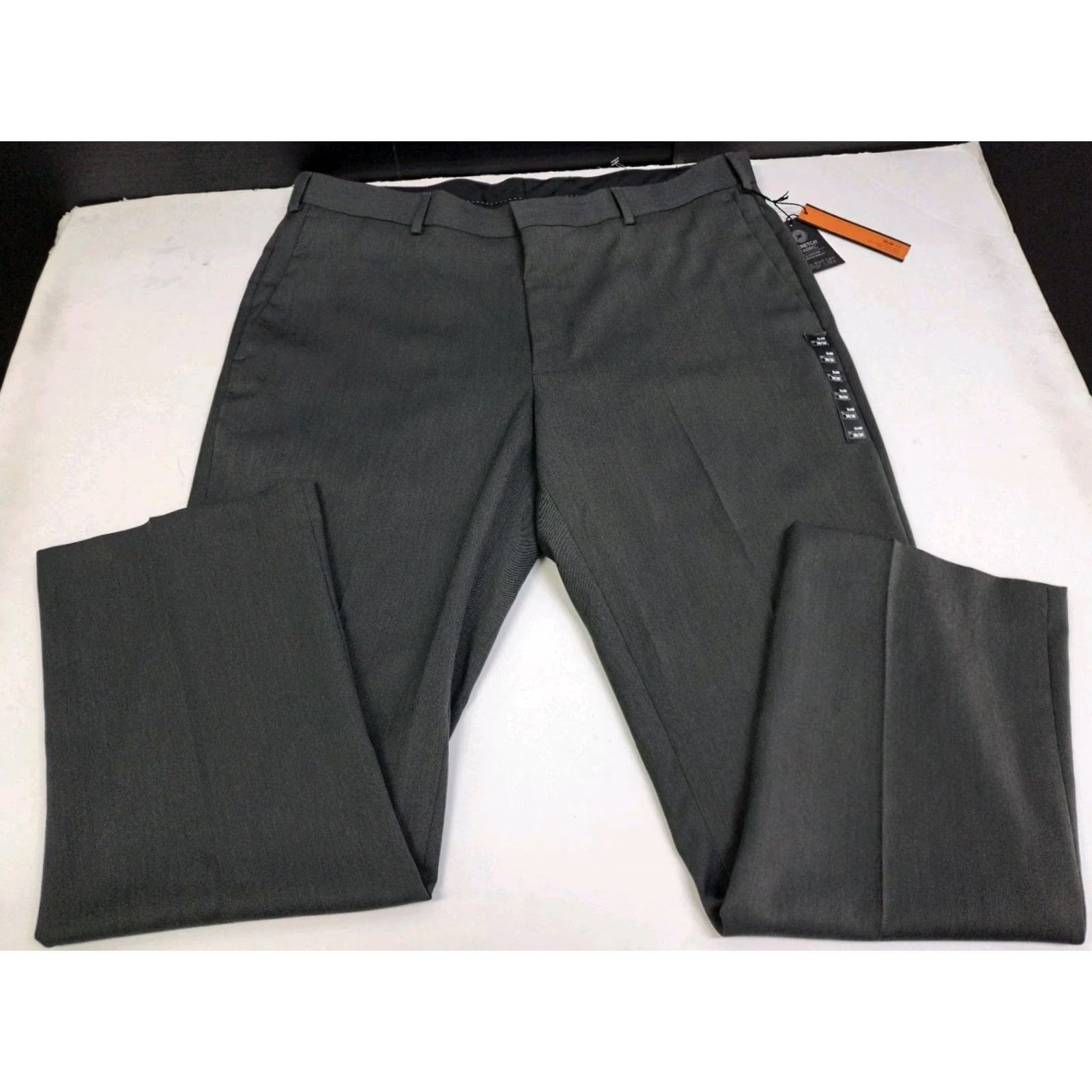 Apt. 9 Apt. 9 Mens Performance Dress Pants Slim Fit Stretch 38/30 Charcoal - Flat Front, Zip, Pockets, Machine Washable, Workwear, City, Slim, Regular, Men Size US 38 / EU 54 - 2 Thumbnail