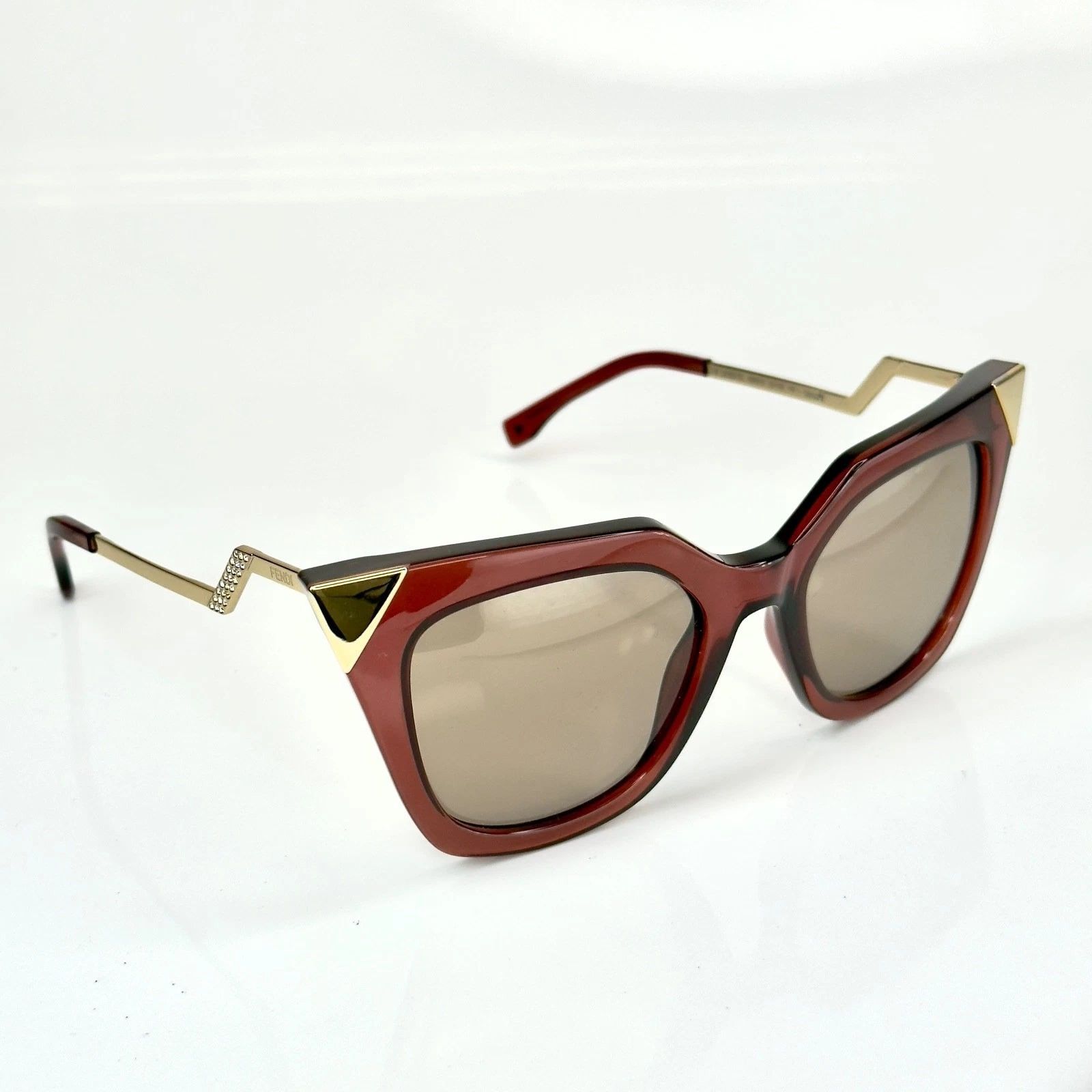 Fendi FENDI FF0060 0060 IRIDIA Red Translucent Gold Sunglasses Size ONE SIZE - 5 Thumbnail